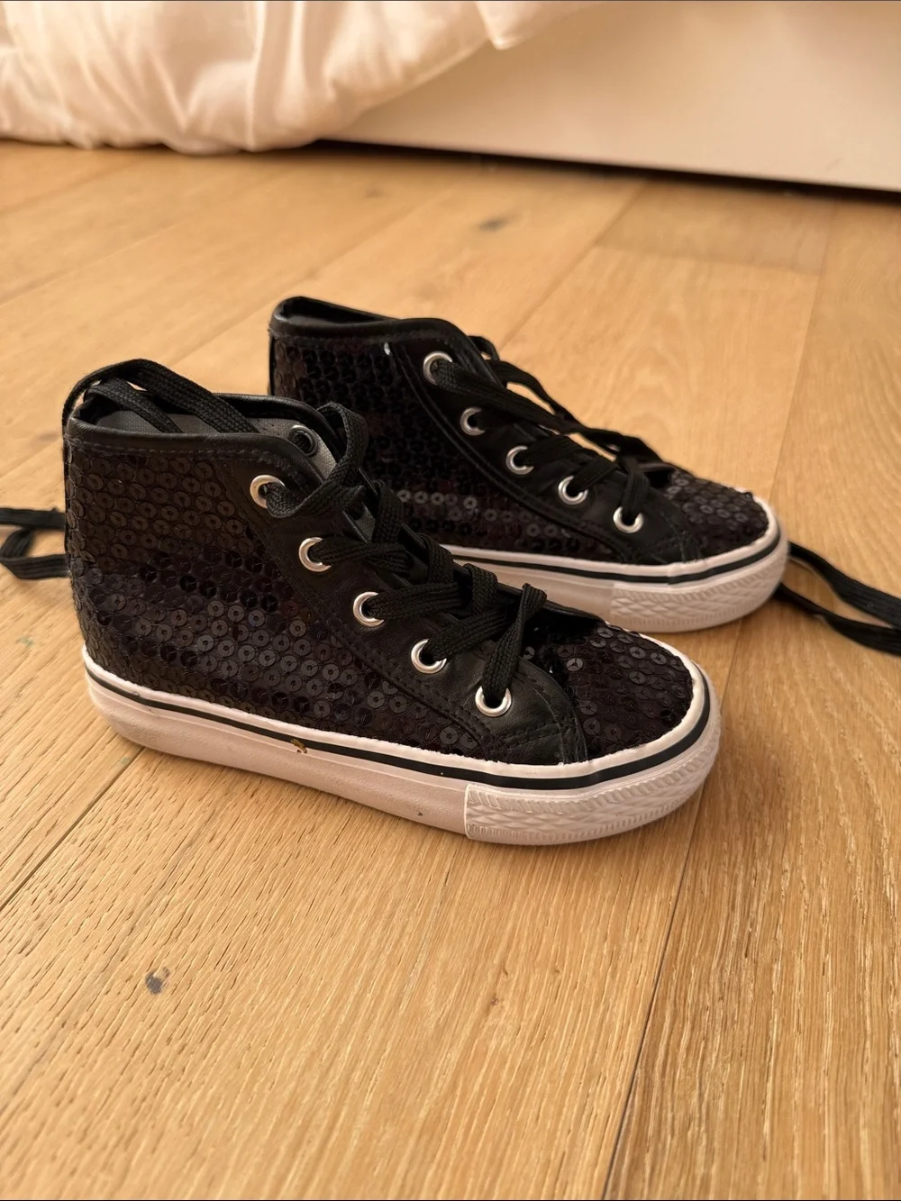 Weissman Black Sequin High-Top Sneakers for Kids